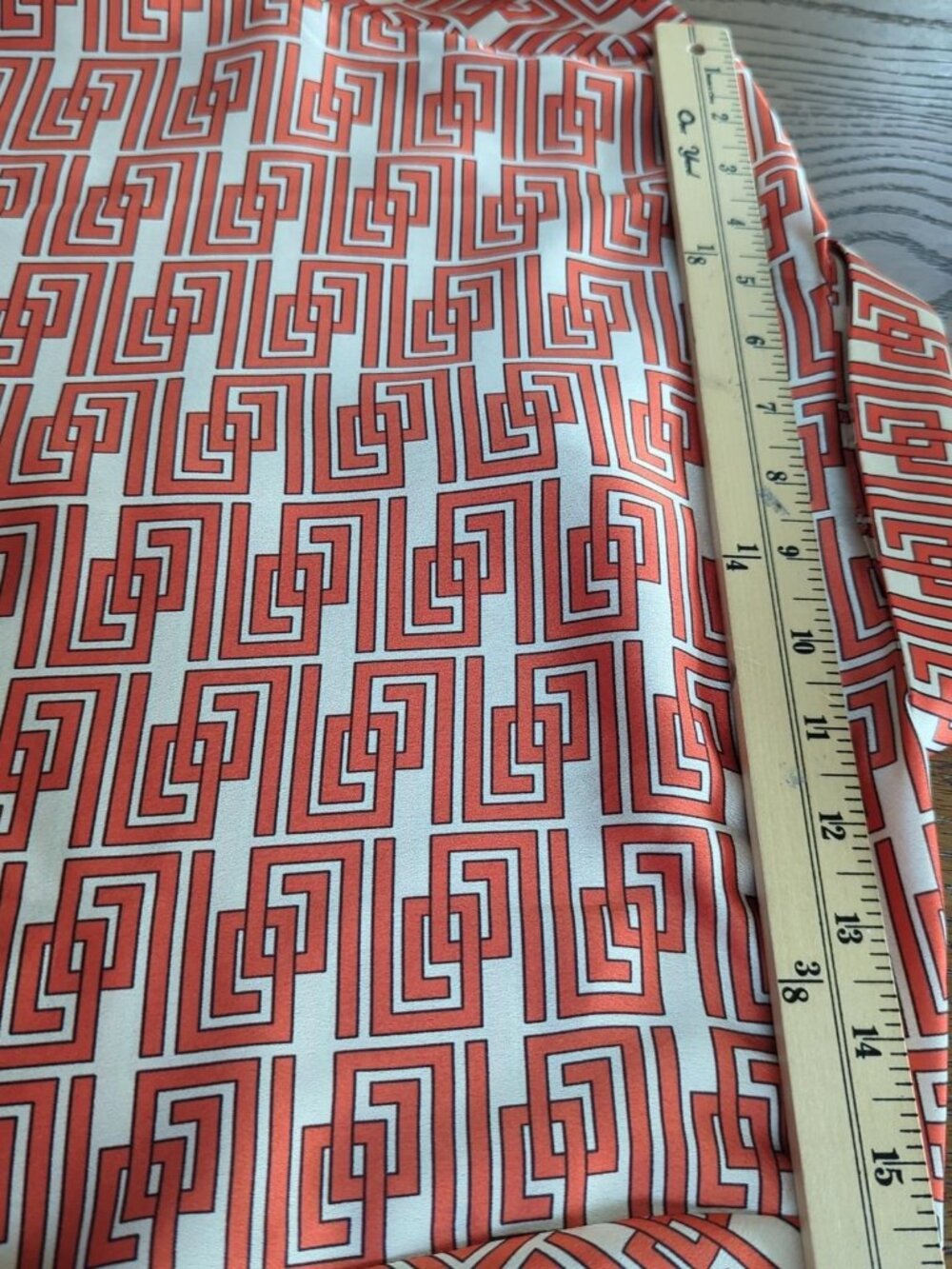 Ann Taylor Blouse Womens Small Orange Geometric Button Up Collared Long Sleeve - Picture 13 of 13